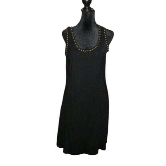 Premise Studded Embellished Sleeveless little black dress NWT petite large midi - Picture 1 of 9